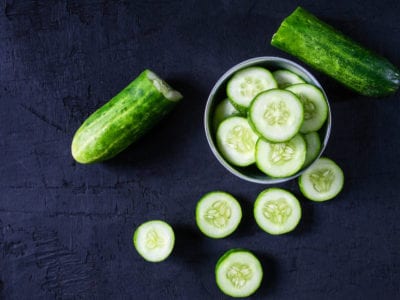 fresh cut cucumber