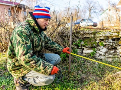 measuring vegetable garden for post