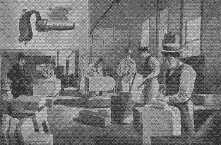 Hiscox pneumatic hammer stone dressing