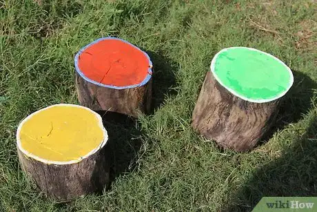 Image titled Create Glow in the Dark Log Campfire Stools Step 7