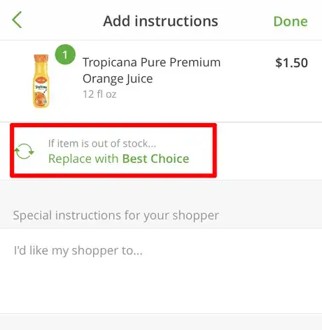 Image titled Pick a Specific Replacement for an Item in an Instacart Order Step 4.png