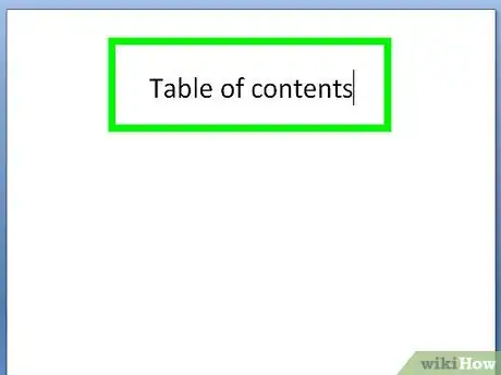 Image titled Create a Table of Contents for a Word Document Step 2