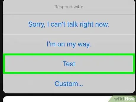 Image titled Respond to Incoming Calls with a Message on an iPhone Step 11