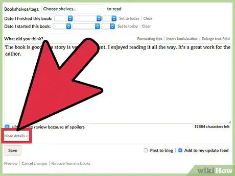 Image titled Write a New Review on Goodreads Step 12