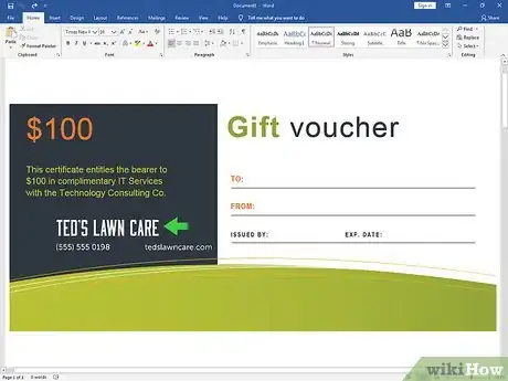 Image titled Make Gift Certificates Step 4