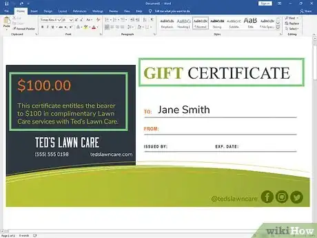 Image titled Make Gift Certificates Step 6