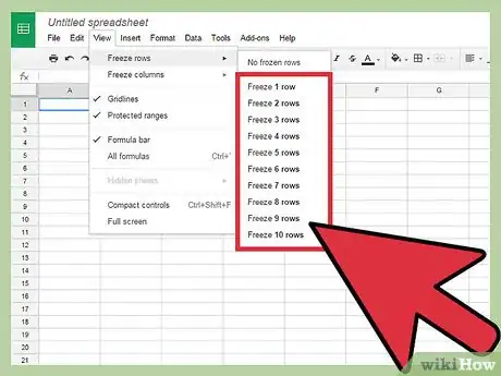 Image titled Freeze Cells on a Google Spreadsheet Step 6