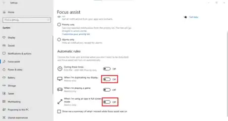 Image titled Select Focus Assist Select Presentation.png