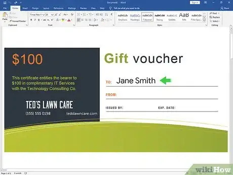 Image titled Make Gift Certificates Step 5