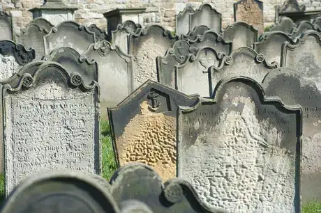 Image titled Old headstones
