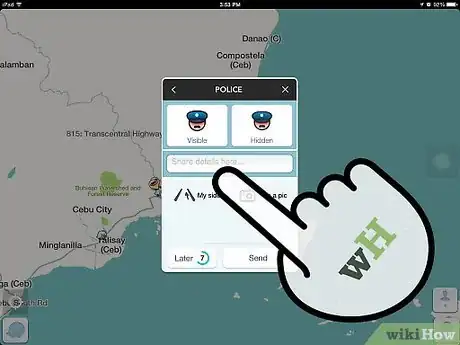 Image titled Report Police Activity in Your Area Using Waze on iPhone Step 4Bullet2