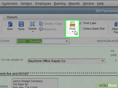 Image titled Print Checks in Quickbooks Step 12
