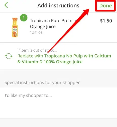 Image titled Pick a Specific Replacement for an Item in an Instacart Order Step 7.png