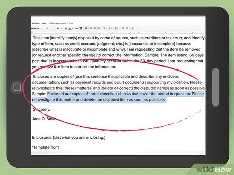 Image titled Send a Dispute Letter to Creditors Step 9