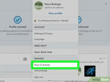 Image titled View Your Recent Activity on LinkedIn on PC or Mac Step 4