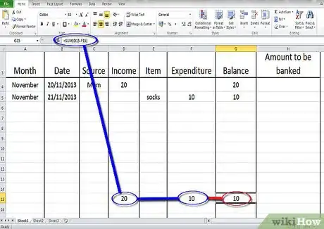 Image titled Build a Budget Spreadsheet (Teenagers) Step 9