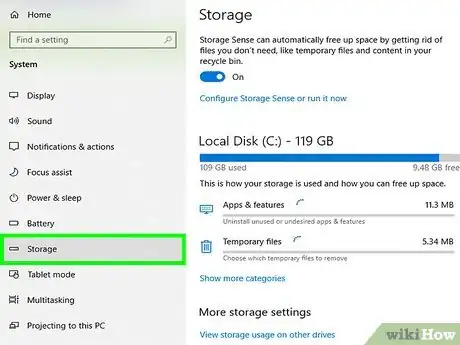 Image titled Free Up Space with Storage Sense in Windows 10 Step 3