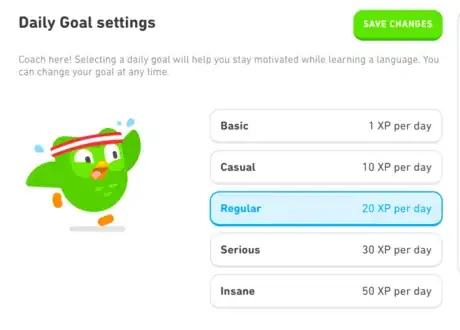 Image titled How to Learn Japanese Using Duolingo   Daily XP Goal.png