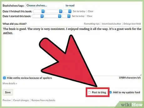 Image titled Write a New Review on Goodreads Step 14