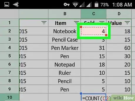 Image titled Count Cells on Google Sheets on Android Step 7