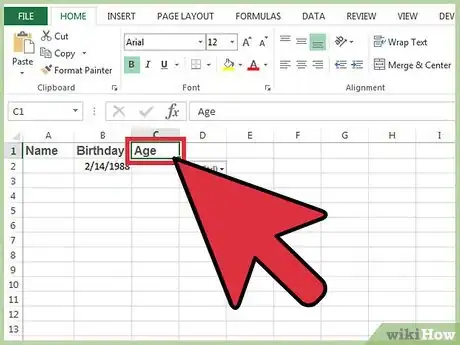 Image titled Calculate Age on Excel Step 4