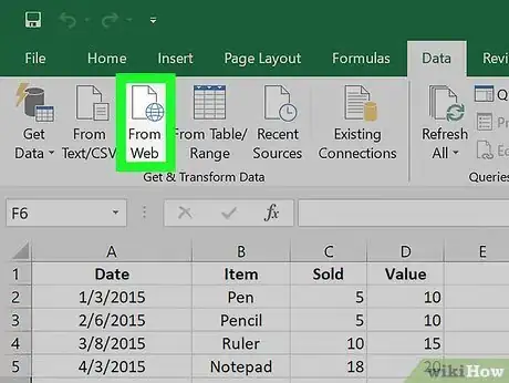 Image titled Import Web Data Into Excel on PC or Mac Step 4