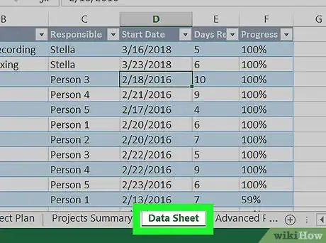 Image titled Track Multiple Projects in Excel on PC or Mac Step 12