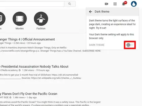 Image titled Activate Dark Theme in YouTube 2.png