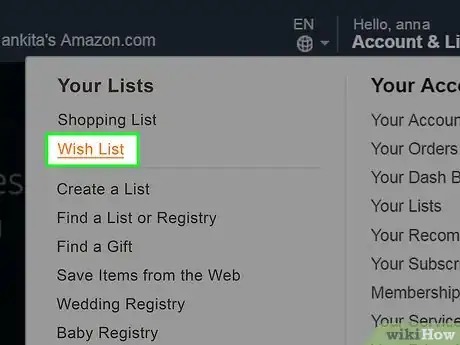 Image titled Share Your Amazon Wish List on PC or Mac Step 3