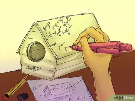 Image titled Transform a Miniature Wooden Birdhouse with Acrylic Paint Step 4