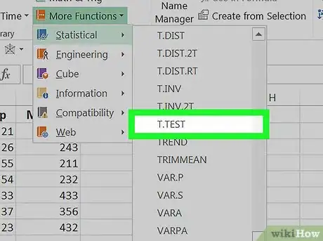 Image titled Do a T Test in Excel on PC or Mac Step 6