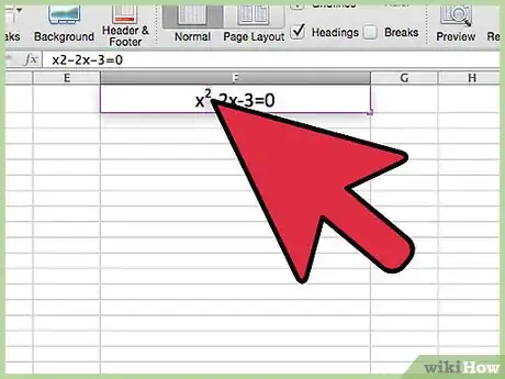 Image titled Solve a Quadratic Equation Using the Goal Seek Feature on Microsoft Excel Step 3