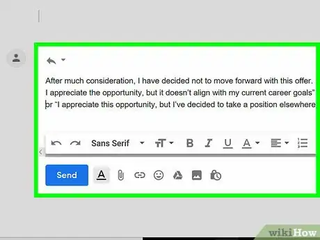 Image titled Turn Down a Job Offer by Email Step 2