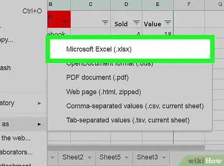 Image titled Save a .Xlsx Document on Google Sheets on PC or Mac Step 5