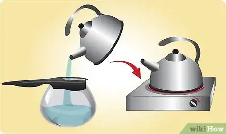 Image titled Pour about an ounce of boiling water into coffeepot and return kettle to burner Step 8
