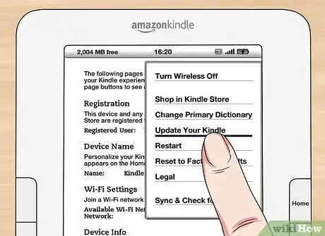 Image titled Manage Your Kindle Settings (on the Kindle 2) Step 4