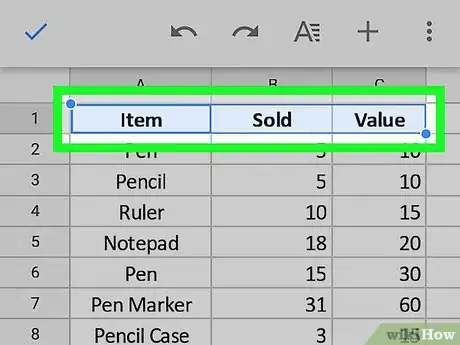 Image titled Make a Table on Google Sheets on Android Step 3