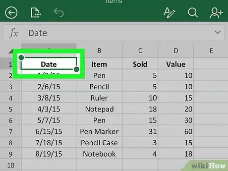 Image titled Create a Stacked Bar Chart in Excel on iPhone or iPad Step 3