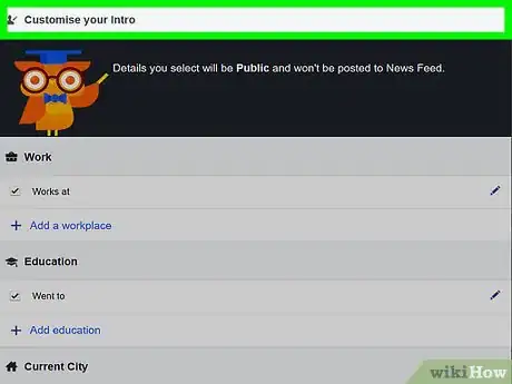 Image titled Add Work on Facebook Step 4