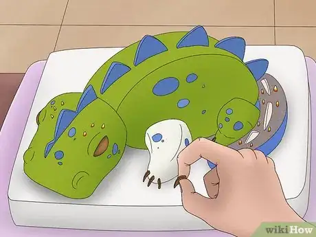 Image titled Make a 3D Dinosaur Birthday Cake Step 14
