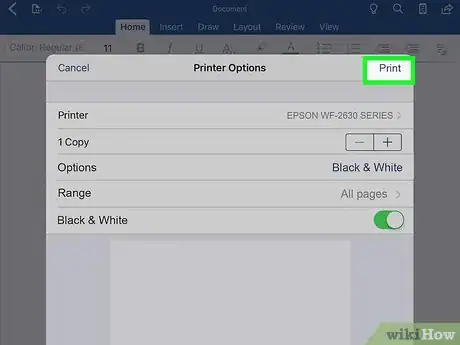 Image titled Print in Black and White on Word on iPhone or iPad Step 10