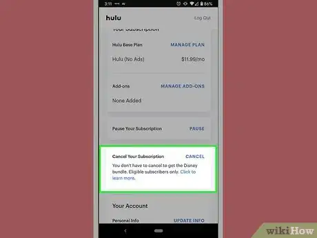 Image titled Cancel Hulu Plus Step 10