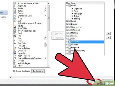 Image titled Add the Developer Tab to the Ribbon in Word Step 6