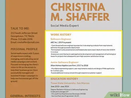 Image titled Create a Visual Resume Step 4