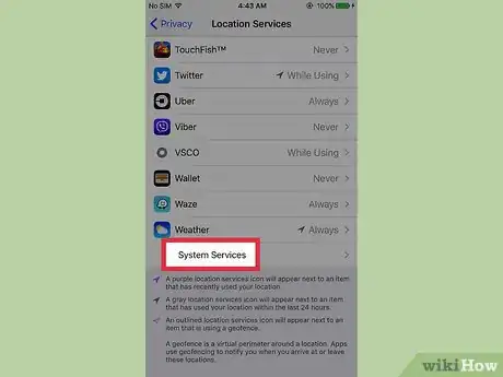 Image titled Change Which System Services Have Access to Your Location on an iPhone Step 4