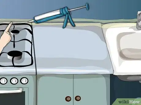 Image titled Recaulk Kitchen Counter Where It Meets the Backsplash Step 10