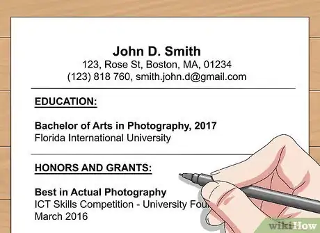 Image titled Create a Photography Resume Step 3