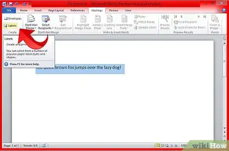 Image titled Format Label Text and Add Graphics in Microsoft Word Step 2