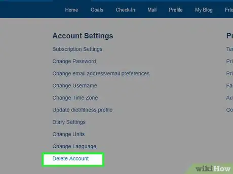 Image titled Delete a Myfitnesspal Account Step 6