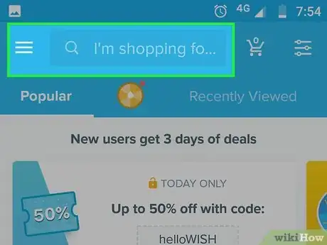 Image titled Use the Wish Shopping Made Fun App on Android Step 6